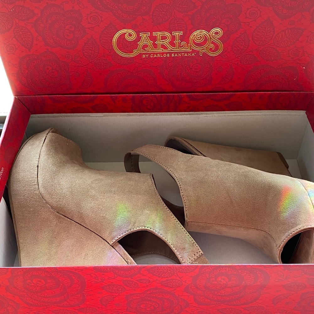 Carlos by Carlos Santana Beige Wedge Sandals